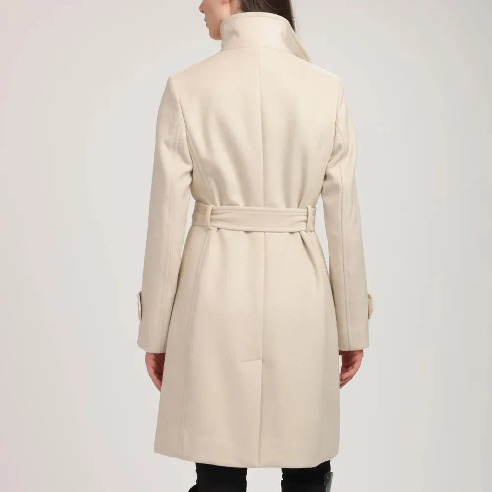 Women’s Stand Collar Brenna Red Wool Coat