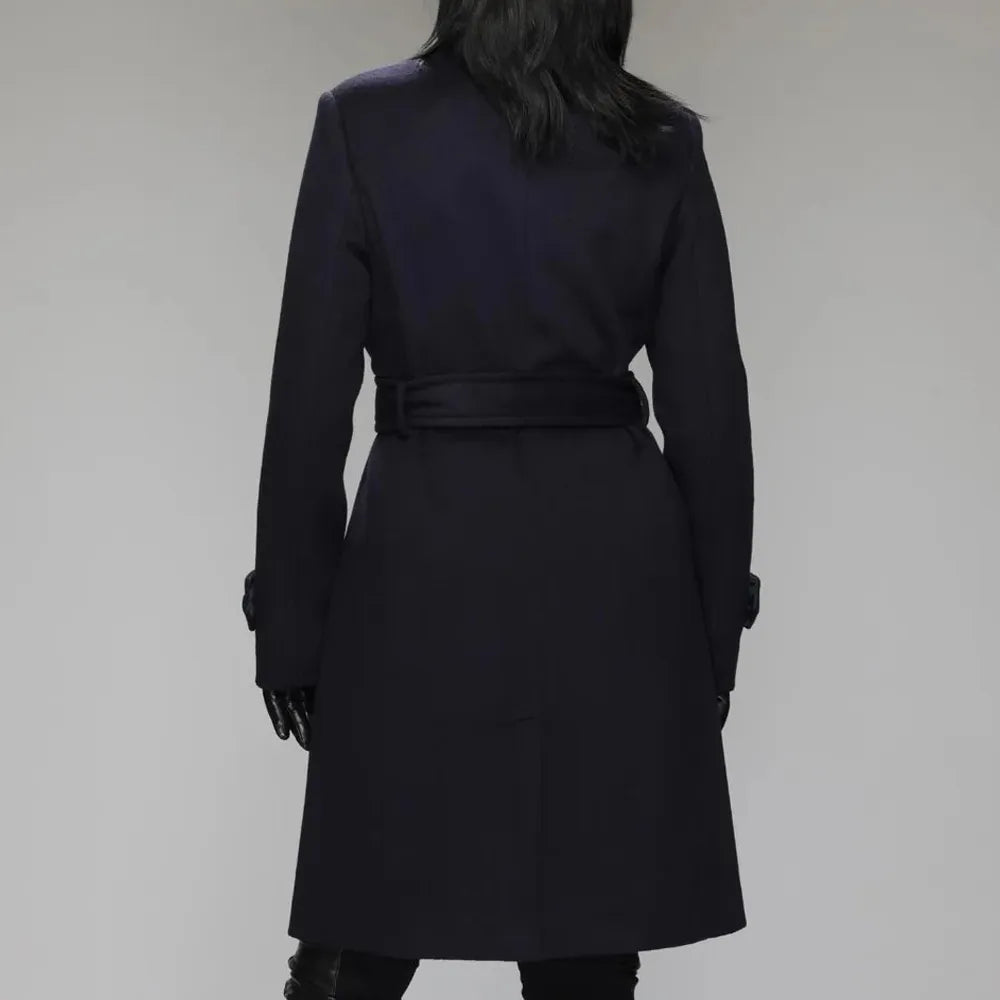 Women’s Stand Collar Brenna Red Wool Coat