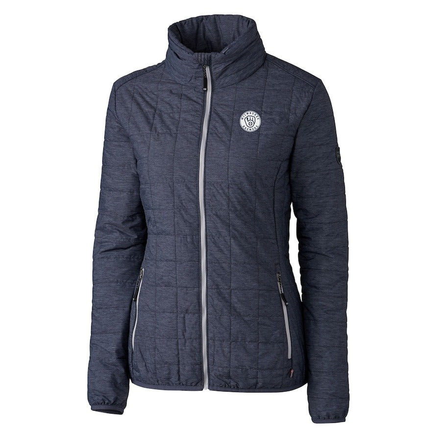 Milwaukee Brewers Cutter & Buck Anthracite Puffer Jacket