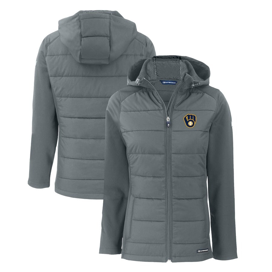 Milwaukee Brewers Cutter & Buck Steel Hoodie Jacket