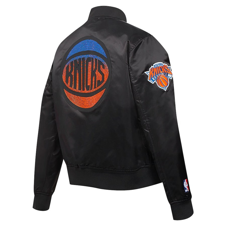 Standard Black New York Knicks Jeweled Satin Jacket