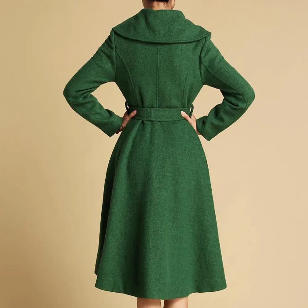 Women’s Feminine Swing Fit and Flare Wool Coat