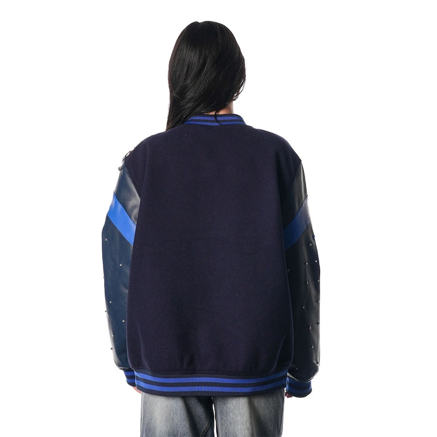 Women's New York Rangers The Wild Collective Blue Full-snap Varsity Jacket