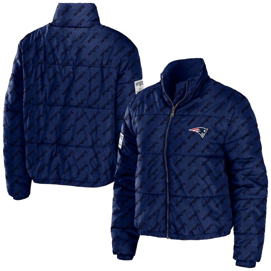 New England Patriots Puffer Cropped Jacket