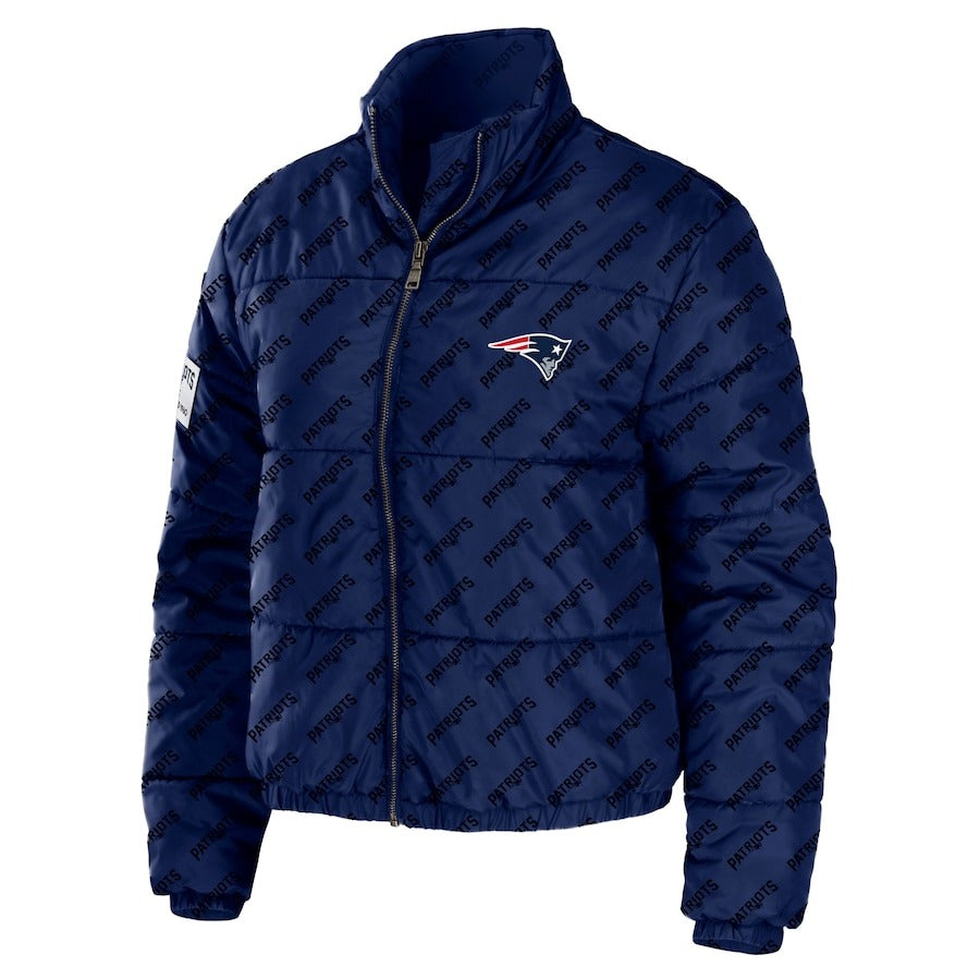 New England Patriots Puffer Cropped Jacket
