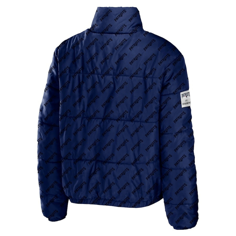 New England Patriots Puffer Cropped Jacket
