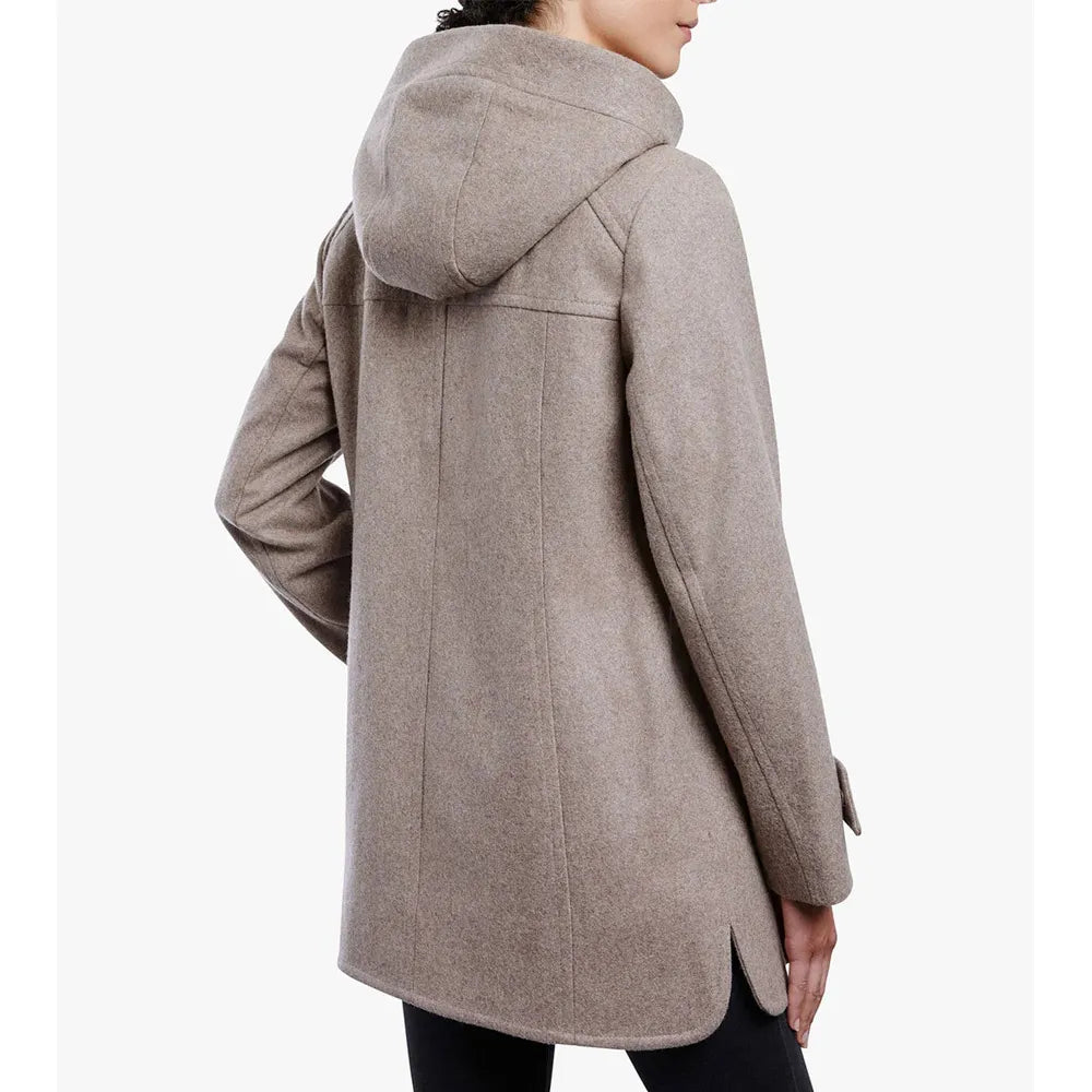 Women’s Zip Front Wool Sherpa Hooded Coat