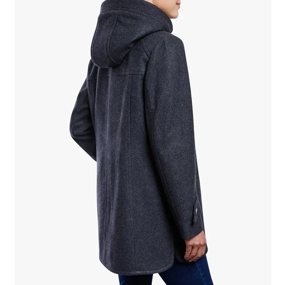 Women’s Zip Front Wool Sherpa Hooded Coat