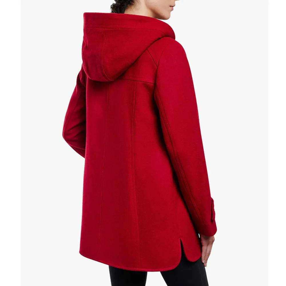 Women’s Zip Front Wool Sherpa Hooded Coat