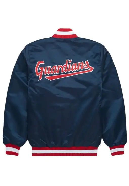 X Cleveland Guardians Blue Satin Jacket