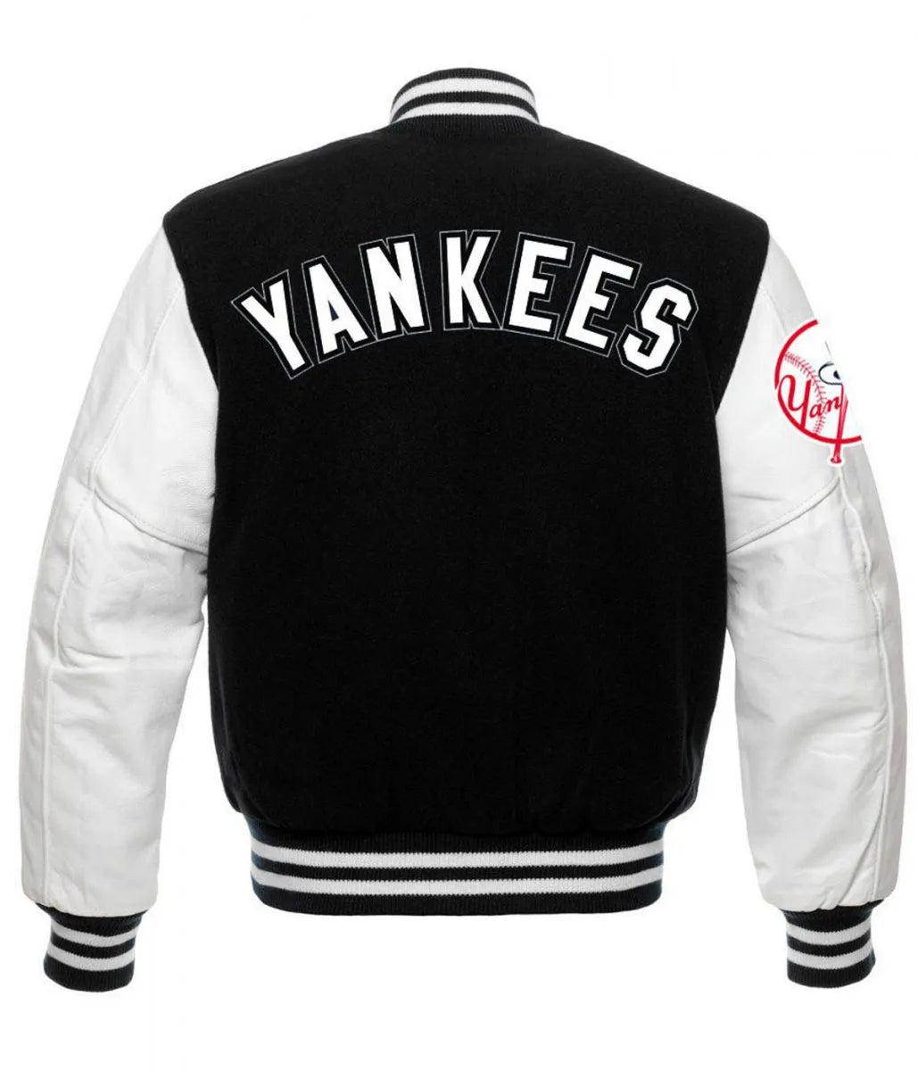 Ny Yankees Black And White Varsity Jacket