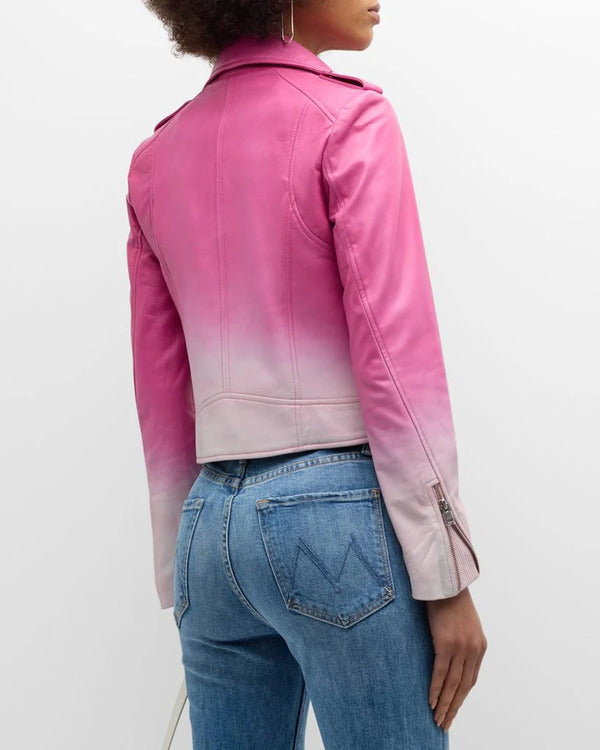 Grosse Pointe Garden Society Melissa Fumero Pink Leather Jacket
