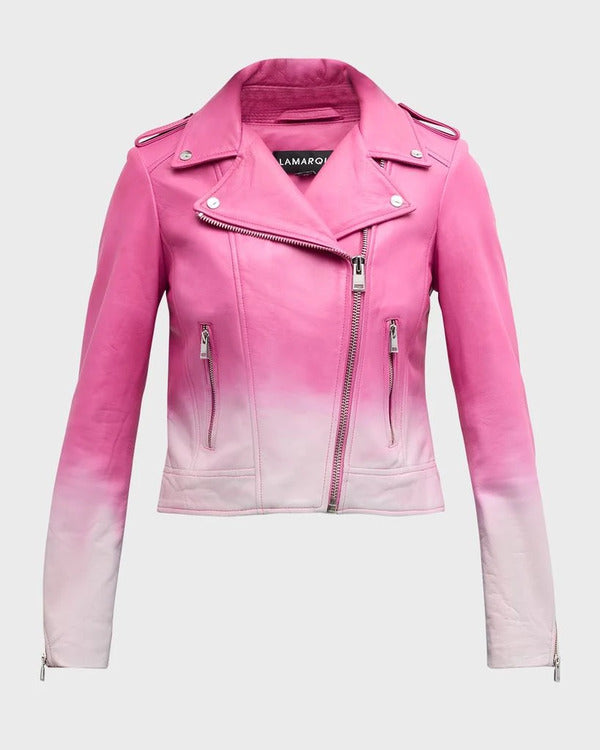 Grosse Pointe Garden Society Melissa Fumero Pink Leather Jacket