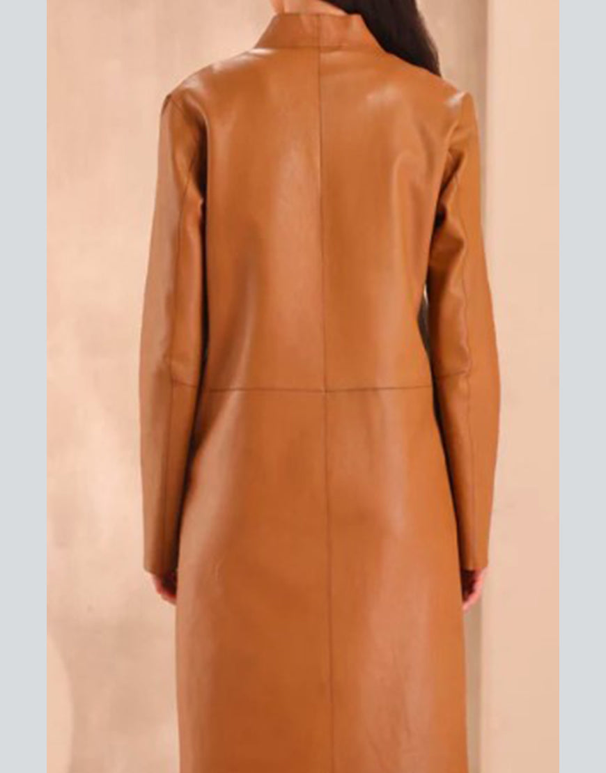 Virgin River S06 Alexandra Breckenridge Brown Leather Coat